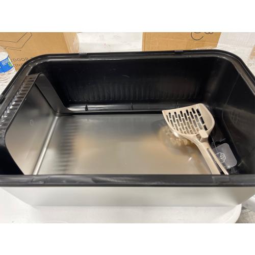 Stainless Steel Cat Litter Box with Lid,XL,19.7” L x 13.8” W x 11.8”H Deep,Large Metal Litter Box with High Side,for Small and Large Cats,Anti-Leakage Non-Sticky Easy Cleaning Include Litter Scoop