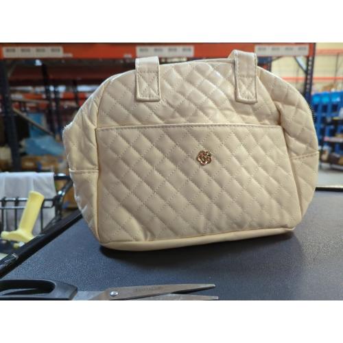 Mziart Insulated Lunch Bag for Women Men, PU Leather Lunch Tote Bag for Women Aesthetic Lunch Box Bag Thermal Bento Cooler Bag Sack Food Handbags for Work Office Picnic Travel (Beige)