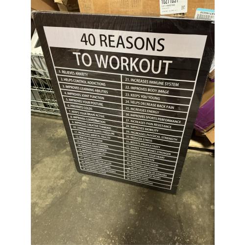 40 Reasons to Workout Motivational Quotes Exercise Wall Art Inspirational Fitness Painting Prints on Canvas Inspiring Posters Pictures Print Artwork Decor for Home Office Gym[24''W x 36''H]