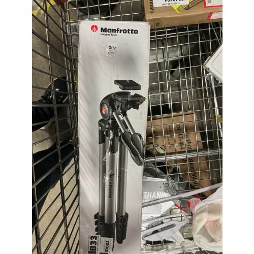 Manfrotto Compact Advanced Aluminum 5-Section Tripod Kit with 3-Way Head, Black (MKCOMPACTADV-BK)