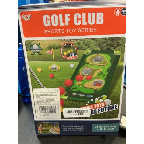 Toddler Golf Set for Boys Girls 3-6, Retractable Kids Golf Clubs with Cornhole Board & Putting Mat, Outdoor Indoor Sports Training Toy for Birthday Gifts