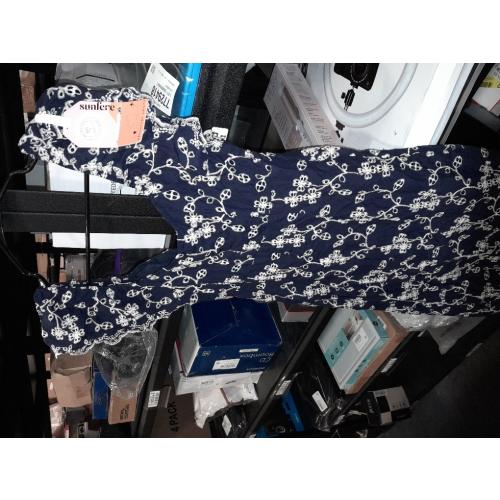 Women'S Slim Fit Square Neck Sleeveless Slim Fit Embroidered Split Midi Dress