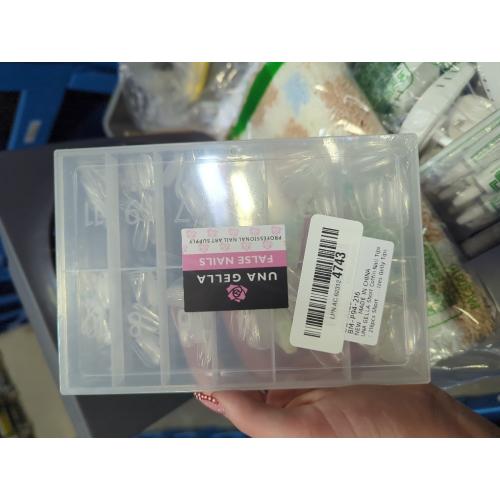 UNA GELLA Short Coffin Nails Tips 504pcs No c Curve Full Cover False Nail