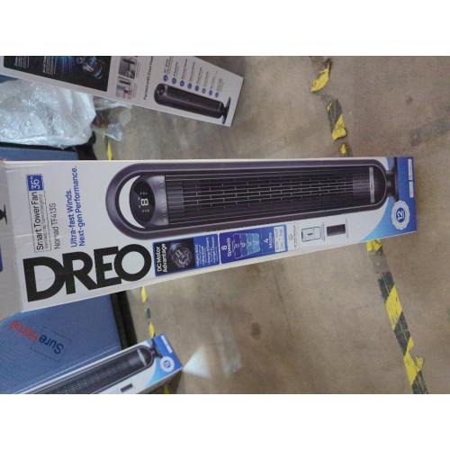 Black Dreo - 27ft/s Velocity Quiet Floor Fan, 90 Oscillation, 8 Speeds, Remote Control, 4 Modes,DC Motor, Nomad - Black