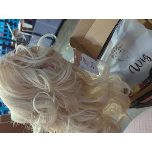 Women's Wig 70s 80s Fashion Singer Wigs Blonde Long Curly Beehive Wigs for Halloween Costume Party Wig