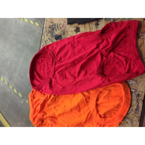 Size S/M....Chol&Vivi Dog Shirt Clothes, 2pcs Shirt for Large Size Dog, Blank Pet Cotton Sleeveless Apparel Soft and Lightweight, Tank Top for All Breeds, Red and Orange