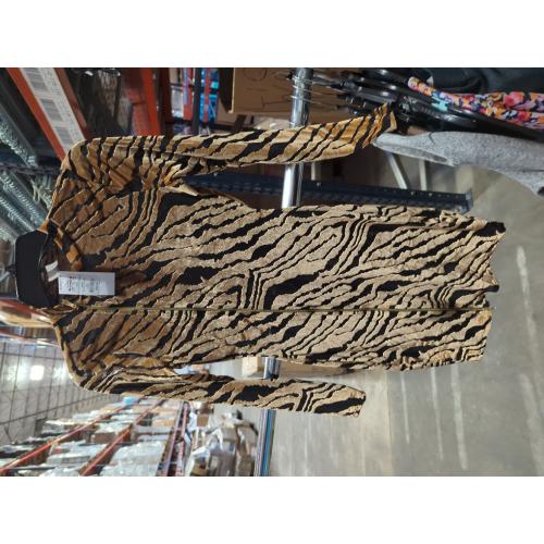 Size small Burnout Velvet Long Sleeve Mini Dress with Two Way Zipper Brown