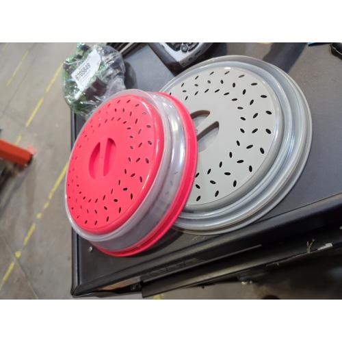 MMDcase [2 PCS]Microwave Splatter Cover Vented Collapsible Microwave Food Cover With Easy Grip Handle, Dishwasher-Safe, BPA-Free Silicone & Plastic, 10.5 Round
