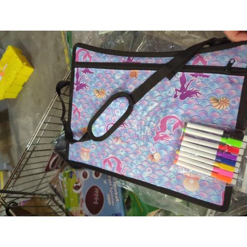 COOLBEBE Kids Travel Tray for Toddler Car Seat, Travel Tray for Airplane, Toddler Car Seat Lap Tray, Carseat Table Tray for Kids Travel Activities (Mermaid