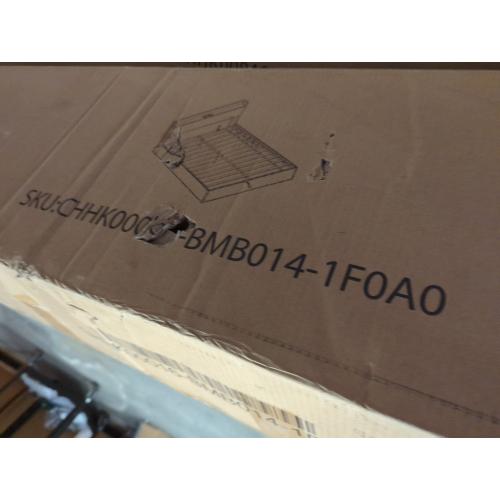 Shila Lift Up Storage Full Bed Frame & Charging Station, Black