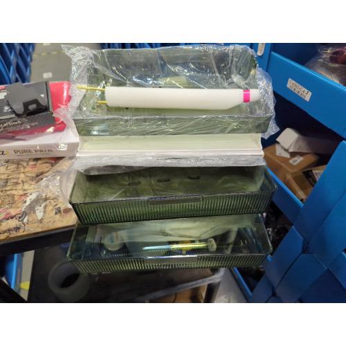 Bathroom Counter Organizer, 2-Tier 2-Drawer Makeup Organizer Countertop, Easy to Install, Ideal for Bathroom Storage, Vanity, Perfume, Large Skincare, Present, and More, DarkGreen