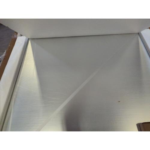 SMIROR Brushed Silver Bathroom Mirror for Over Sink, 36”x 30” Metal Thick Framed Rectangle Vanity Mirror for Wall, Right Angle Corner, Anti-Rust, Horizontally or Vertically Mounted