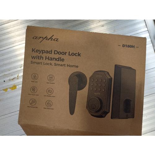 Ulecoce WiFi Smart Door Lock for Front Door, Keyless Entry Door Lock with App Control, Front Door Lock Set, Keypad Deadbolt with Handle Set, 5 Keys, Auto-Lock ＆ One-Touch Lock, One-time Codes, Black