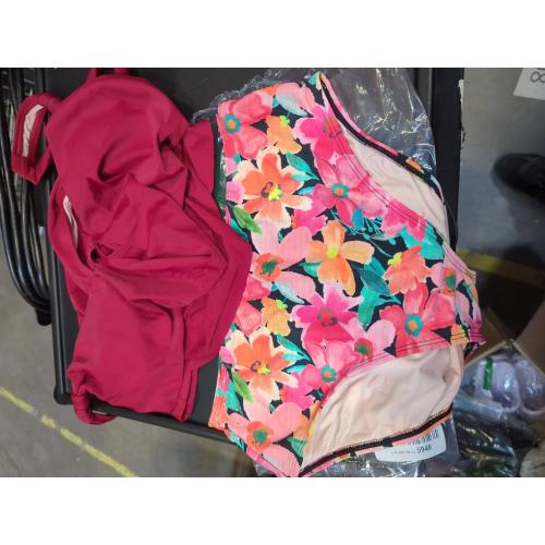 CUPSHE Tankini Bathing Suit for Women Halter Deep V Cowl Neck Low Back Swimsuit