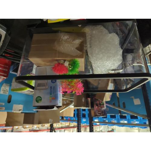5.3 Gallon Fish Tank, 9 in 1 Betta Fish Tank, Aquarium with LED Full Spectrum 3 Color Light, 3 Modes Filter, Hydroponic Basket, Fishing Net, Shells, Aquatic Plant, Pebbles, Coral, Starter Kit (Black)