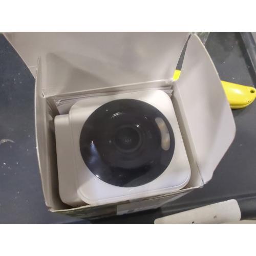 Color White Wyze Cam v4 Wi-Fi 2.5K QHD Indoor/Outdoor Plug-In Smart Home Security Camera, Color Night Vision, 2-Way Audio (White)