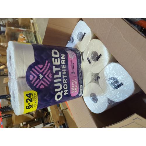 Quilted Northern Ultra Plush Toilet Paper, 6 Mega Rolls = 24 Regular Rolls, 3 Ply Soft Toilet Tissue | 3X Thicker*, Ultra Soft