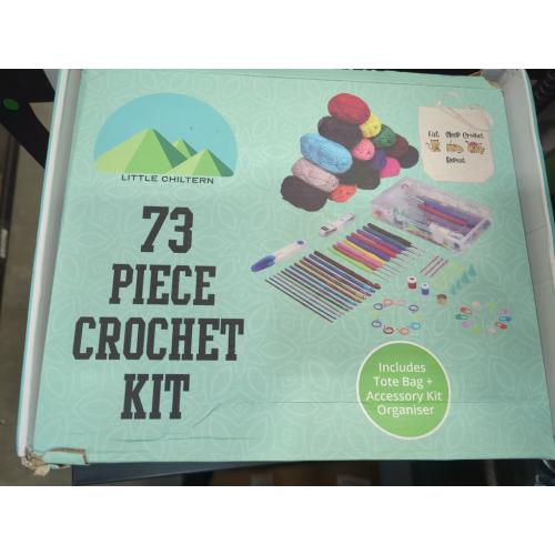 73 Piece Crochet Kit for Beginners Adults and Kids, Includes 15 Yarn Balls, Tote Bag, And Accessory Kit Organizer