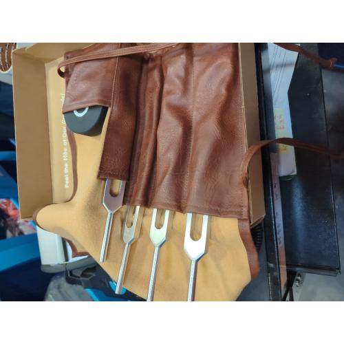 Resonance Tuning Fork for Healing Set – 128Hz, 136.1Hz, 256Hz, 384Hz for Stress & Sleep, Chakra Balance, Mental Focus, Relaxation | Activator   Pouch | Weighted & Unweighted