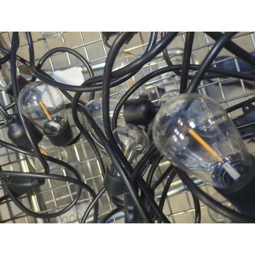 Kawaya Outdoor String Lights, LED Patio Light, Shatterproof Edison Globe Bulbs - IP65 Waterproof Dimmable Hanging Lights (Solar 31FT(15 Bulbs))