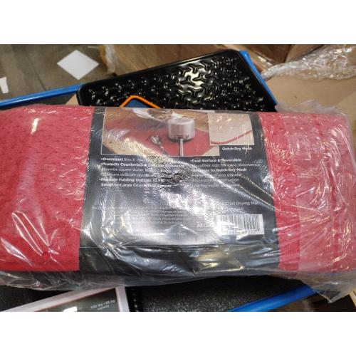 All-Clad Premium Reversible Dish Drying Mat for Kitchen: 16 x 28 Ultra-Absorbent, Long-Lasting, No Condensation, and Oversized for Large Pots and Pans - 3 Pack, Chili