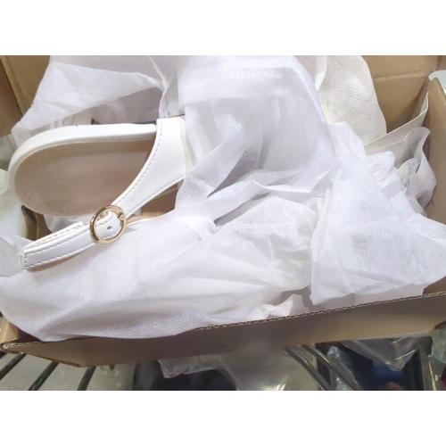 Size 8.5 Color White Rilista Women's Slingback Kitten Heels Closed Pointed Toe Wedding Party Dress Pumps Shoes