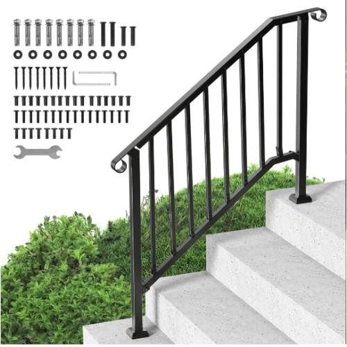 VEVOR Handrails for Outdoor Steps, Stair Hand Rail Kit Black
