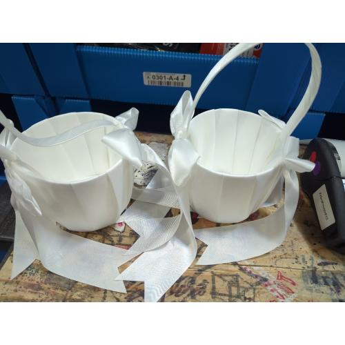 Wedding Basket Portable Bow Flower Basket with Handle Elegant Sweet Decorations Petals Basket Wedding Flower Girl Basket for Wedding Banquet Events - Walmart.com