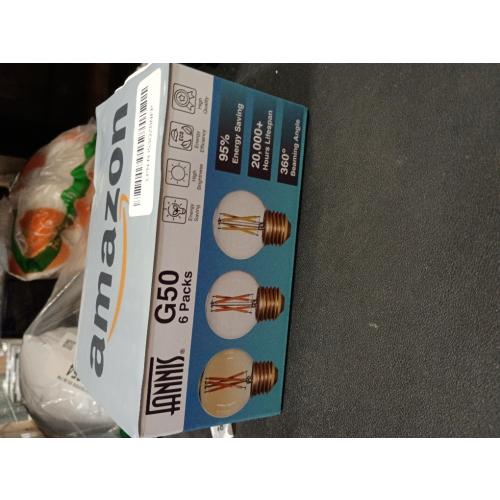 6 Pack G50 E26 Globe LED Light Bulbs Non-Dimmable, G16.5 Small Round Edison Bulb Equivalent 25W 40W Soft Warm White Light 2700K Clear Glass LED Filament Chandelier Ceiling Fan Replacement Bulbs