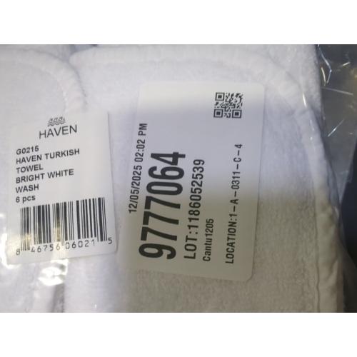Haven Turkish Wash Towel Bright White 6pc