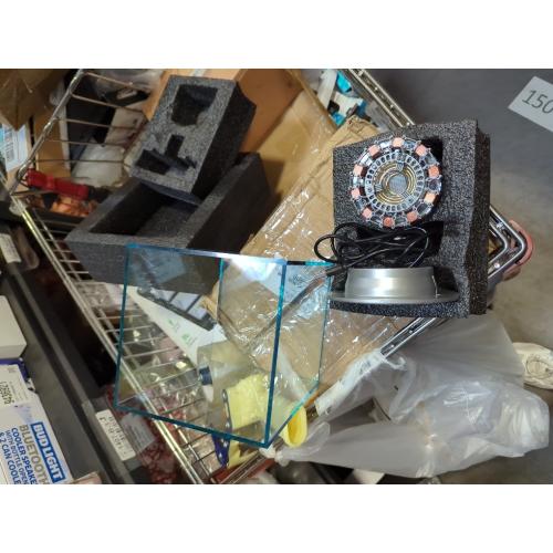 Lonyiabbi Arc Reactor MK1-1:1 Scale, USB Powered LED Light with Vibration Sensor, No Assembly, Display Case Included