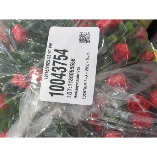 Set of 2 Artificial Boxwood Topiary Ball Trees with Red Flowers for Outdoor with Ground Spike 22, UV Resistant Faux Greenery Shrubs, Fake Plants for Garden, Yard, Porch, Patio Valentine's Day Decor