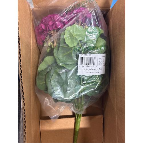 Vickerman 17.5 Artificial Purple Polyester Geranium Bush.