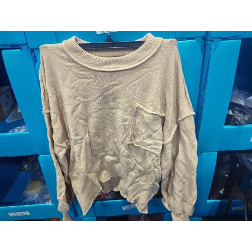 Size S..DGHM-JLMY Women's Reverse Pocket Sweater Lantern Sleeve Sweater Fall Clothes Fashion Solid Sleeve Lantern Sweater Clothes