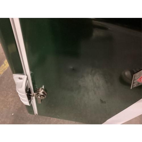 Coleman Vintage 54qt Steel Belted Cooler, Keeps Ice Up to 4 Days, 85-Can Capacity Hard Cooler with Drain & Have-A-Seat Lid has a few dents on lid and front