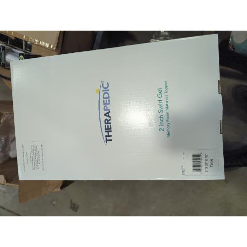 Therapedic - 2 Inch Swirl Gel Memory Foam Mattress Topper TWIN 75 L x 39 W.
