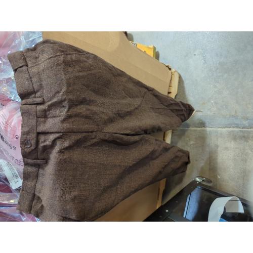 Size 30  Men's Tweed Pants Herringbone Thick Wool Pleated Front Dress Suit Vintage Trousers
