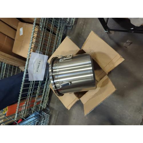 Silver 21L DYNAMI 5.5Gal 304 Stainless Steel Airtight Container with Lid and Locking Clamp,17-38Lbs Metal Bucket Large Stainless Steel Canisters for Kitchen,Dog Food/Bird Seed/Coffee Storage Container(21L)