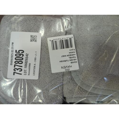 Harbor Mist Grey Washcloth 6 Pack Haven Turkish Cotton Washcloth in Harbor Mist Grey