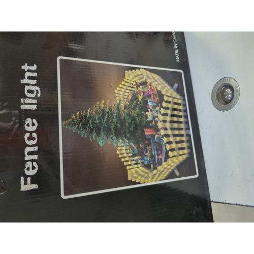 White Garden Picket Fence Lights 8 Pack, 11 Modes Fence Lights with Remote,13.8 x 11 inch Christmas Tree Fence Lights Plug in,Plastic White Edgings Garden Picket Fence Lights for Landscape Patio Yard Xmas