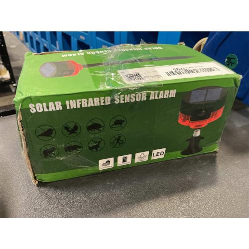 HULPPRE Solar Outdoor Motion Sensor Alarm-Dog Barking&Gunshot Sound,130db Loud Noise Maker,Support Recording,13 Kinds of Sound Strobe Light with USB,Say Goodbye to The Intruders