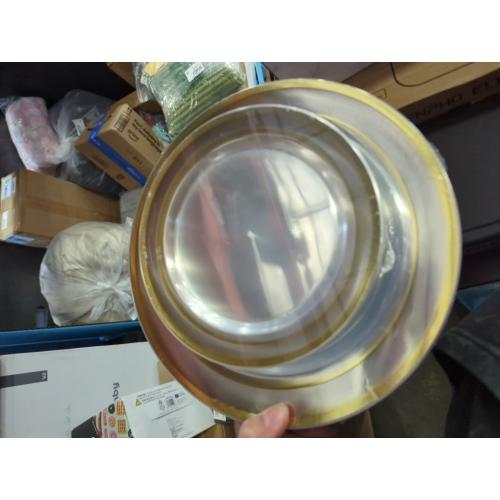 I00000 60 Pcs Clear Gold Plastic Plates, Gold Disposable Plates Includes: 30 Dinner Plate 10.25 and 30 Dessert Plate 7.5 , Premium Clear Plate Prefect for Wedding and Gold Plates Party/Birthday
