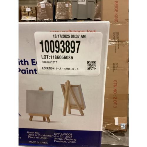 Mini Canvas and Easel Set with Watercolor Paint in Bulk Set of 12 - Kids Art Party Favors & Party Supplies - 4x4 Small Canvases for Painting with Easel - Water Colors Paint for Kids