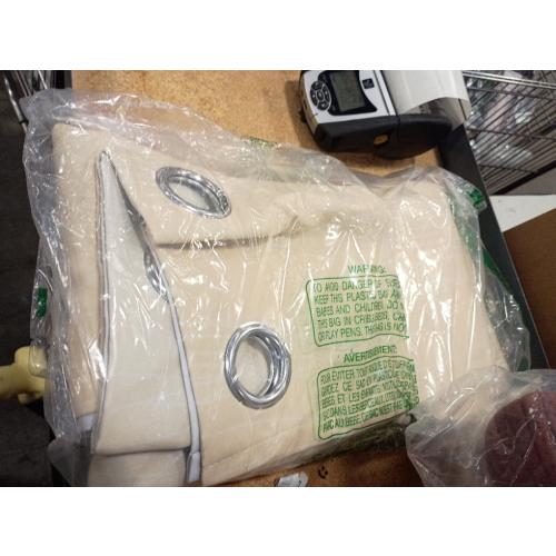 Amazon Basics 100% Blackout Curtains with Grommets, 2 Panels, 52 x 96 Inches, Beige