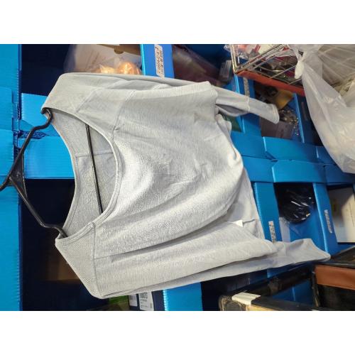 Size M... Womens Long Sleeve Workout Tops Athletic Shirts Cropped Crossover Back Loose Running Gym Tee with Thumb Holes