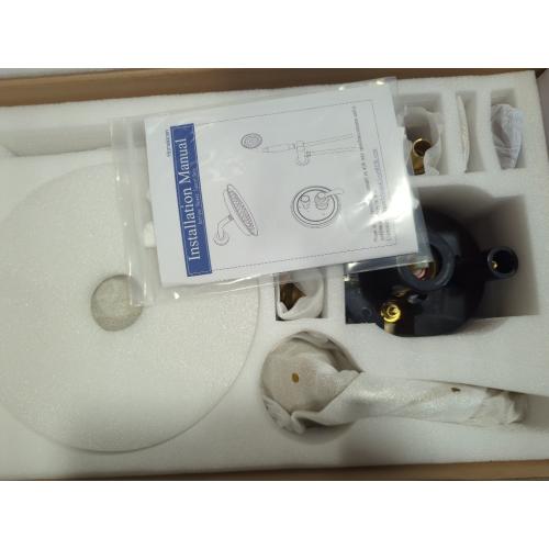 Matte-Black Vintage Shower-Faucet Sets, Antique Brass Shower System, Wall Mounted, 9 Rain Head and Handheld Spray, 2 Way Diverter Rough in Valve with Trim Kit