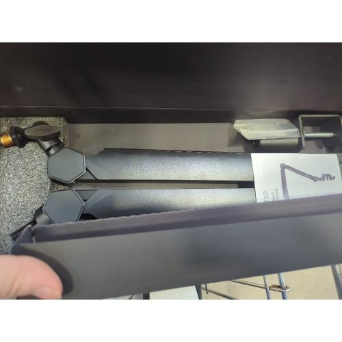 Size 3/8 to 5/8 FIFINE Mic Arm Stand, Microphone Boom Arm with Desk Clamp, Cable Channels, 3/8 to 5/8 Threads, Heavy Metal Microphone Stand for Podcast, Vocal Recording, Gaming-BM66 Black