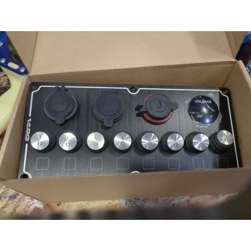 8 Gang Marine Boat Switch Panel Waterproof with Charger (PD,QC3.0 ) and Voltage Meter, 12V/24V Rocker Switch Panel for car,Trucks, Boats