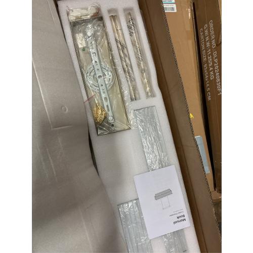 Siljoy 10-Light Rectangle Gold Crystal Chandelier for Dining Room Modern Rectangular 2 Tiers Crystal Raindrop Chandelier Linear Pendant Ceiling Light Fixture for Kitchen Island L40'' x W10'' x H10''