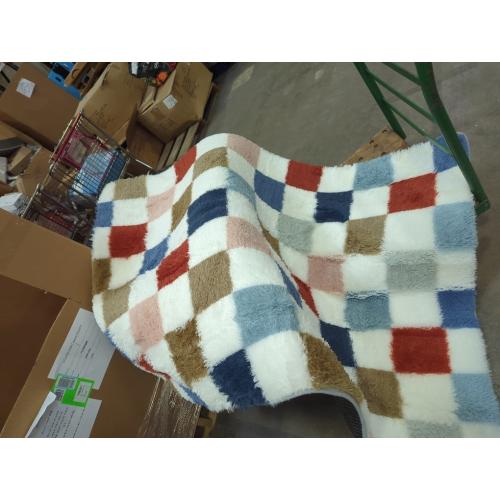 Ophanie Checkered Rainbow Rug for Living Room Bedroom,Colorful Fluffy Soft Cute Fuzzy Area Rugs,Shag Plush Shaggy Bedside Floor 4x6 Furry Carpet Kids Baby Teen Dorm Decor with Over 99 pcs Pile fibers